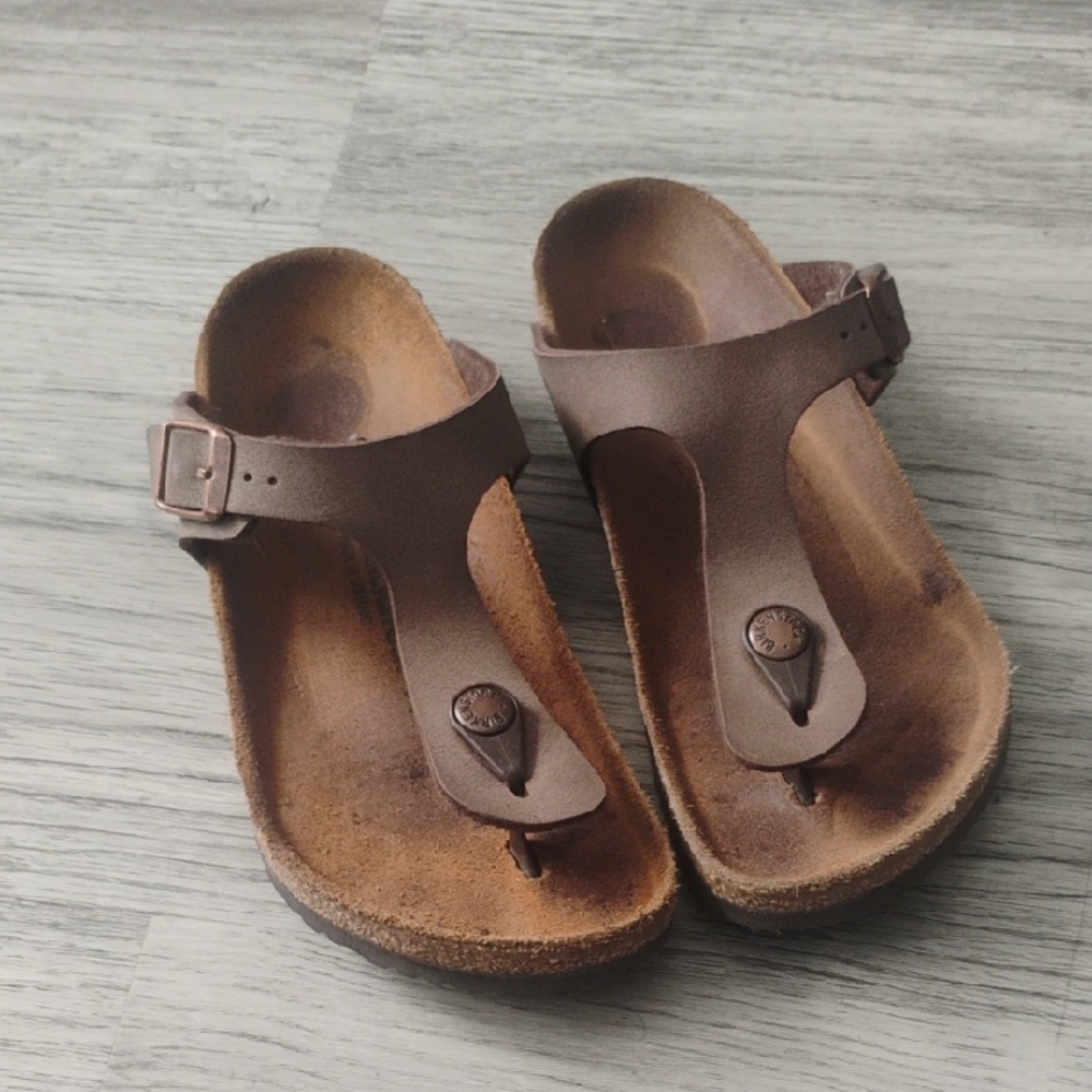 Birkenstock Brown Leather Sandals Size 33 1.5 Or 2 Little Kids Size
